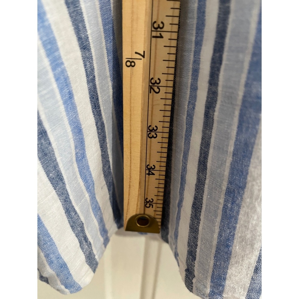 Melissa McCarthy Seven7 Linen Striped OS 3X/4X V‑Neck Beach Cover‑Up Tunic OS - Picture 7 of 10